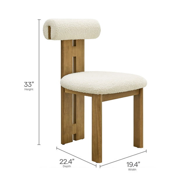 Modway EEI-6960 Torian Boucle Fabric Dining Chair Set of 2 - Plaza Home Decor