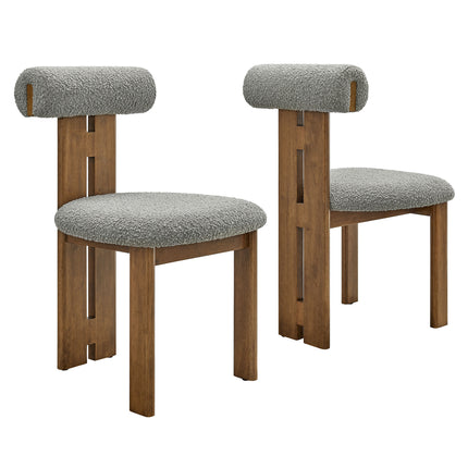 Modway EEI-6960 Torian Boucle Fabric Dining Chair Set of 2 - Plaza Home Decor