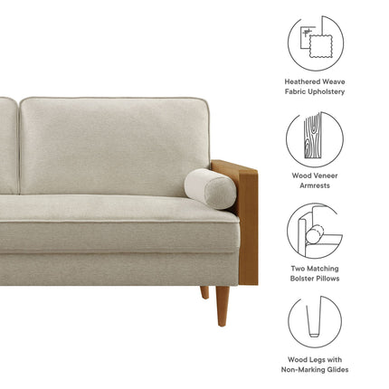 Modway EEI-6961 Kellan Heathered Fabric Upholstered Sofa Modway
