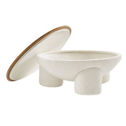 Modway EEI-6964 Tridome Round Boucle Upholstered Storage Coffee Table Modway