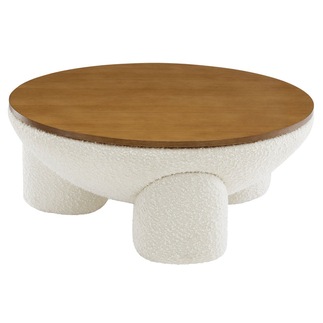 Modway EEI-6964 Tridome Round Boucle Upholstered Storage Coffee Table Modway