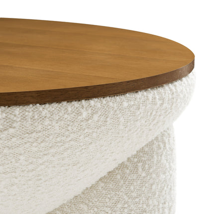 Modway EEI-6964 Tridome Round Boucle Upholstered Storage Coffee Table Modway