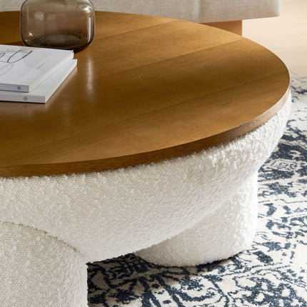 Modway EEI-6964 Tridome Round Boucle Upholstered Storage Coffee Table Modway