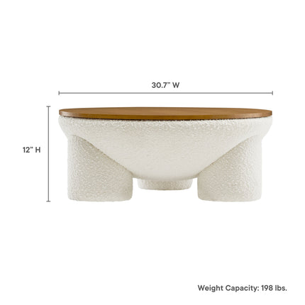 Modway EEI-6964 Tridome Round Boucle Upholstered Storage Coffee Table Modway