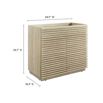 Modway EEI-6969 Render 36" Faux Travertine Bathroom Vanity Cabinet (Sink Not Included) Modway