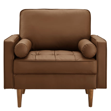 Modway EEI-6971 Valour Tufted Vegan Leather Accent Armchair Modway