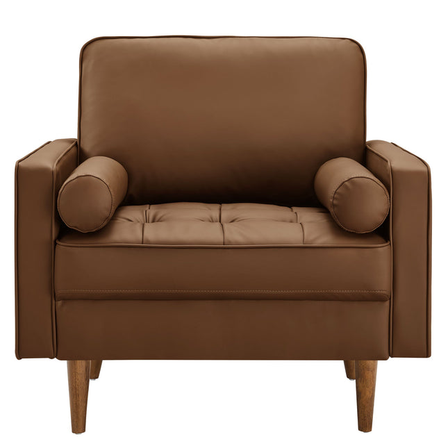 Modway EEI-6971 Valour Tufted Vegan Leather Accent Armchair Modway