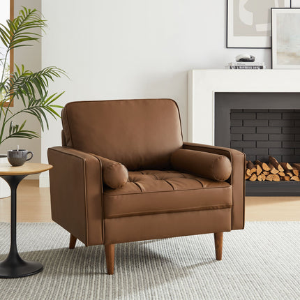 Modway EEI-6971 Valour Tufted Vegan Leather Accent Armchair Modway