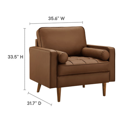 Modway EEI-6971 Valour Tufted Vegan Leather Accent Armchair Modway