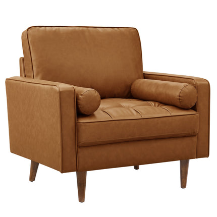 Modway EEI-6971 Valour Tufted Vegan Leather Accent Armchair Modway