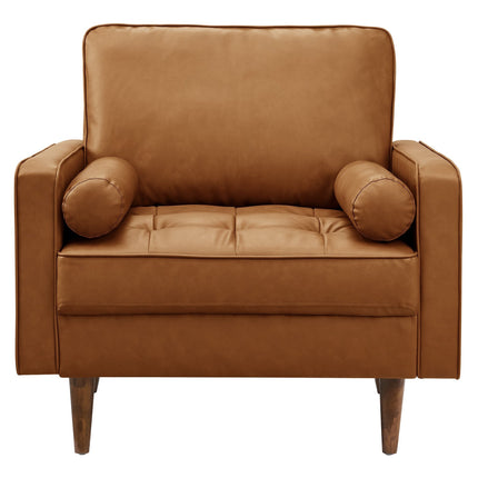 Modway EEI-6971 Valour Tufted Vegan Leather Accent Armchair Modway