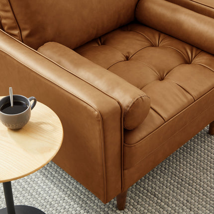 Modway EEI-6971 Valour Tufted Vegan Leather Accent Armchair Modway