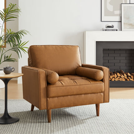 Modway EEI-6971 Valour Tufted Vegan Leather Accent Armchair Modway