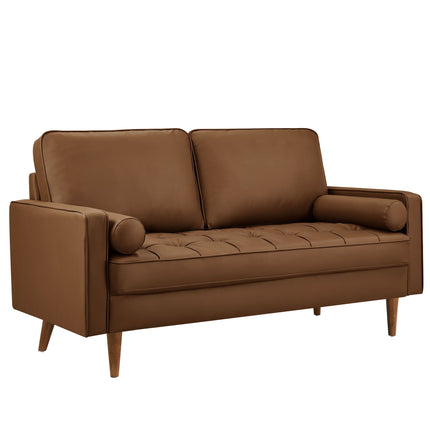Modway EEI-6972 Valour Tufted Vegan Leather Loveseat Modway