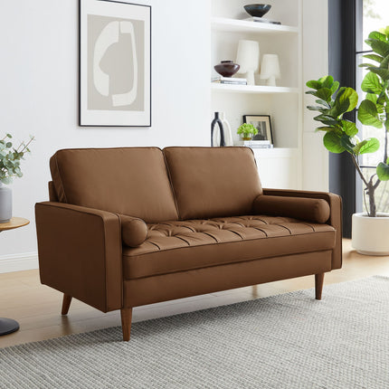 Modway EEI-6972 Valour Tufted Vegan Leather Loveseat Modway
