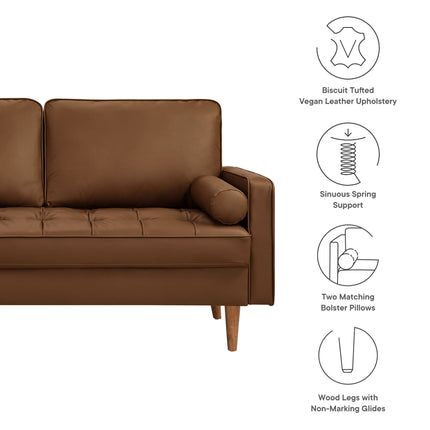 Modway EEI-6972 Valour Tufted Vegan Leather Loveseat Modway