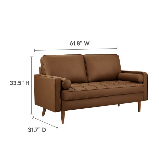 Modway EEI-6972 Valour Tufted Vegan Leather Loveseat Modway