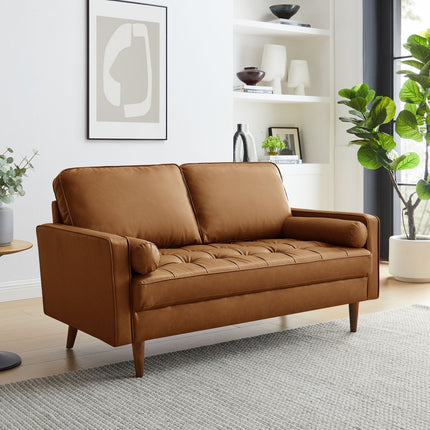 Modway EEI-6972 Valour Tufted Vegan Leather Loveseat Modway