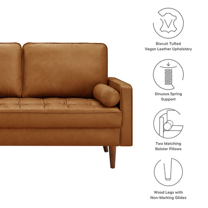 Modway EEI-6972 Valour Tufted Vegan Leather Loveseat Modway