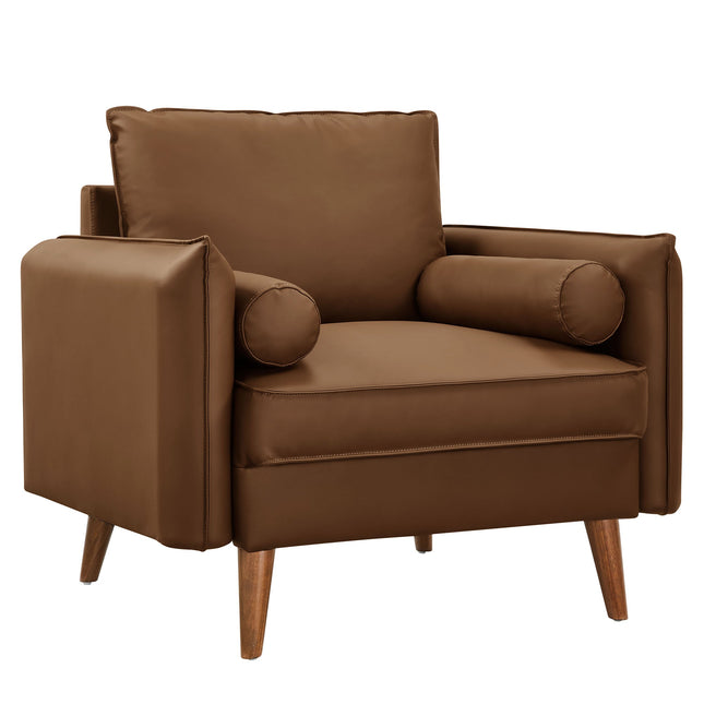 Modway EEI-6973 Revive Upholstered Vegan Leather Accent Armchair Modway