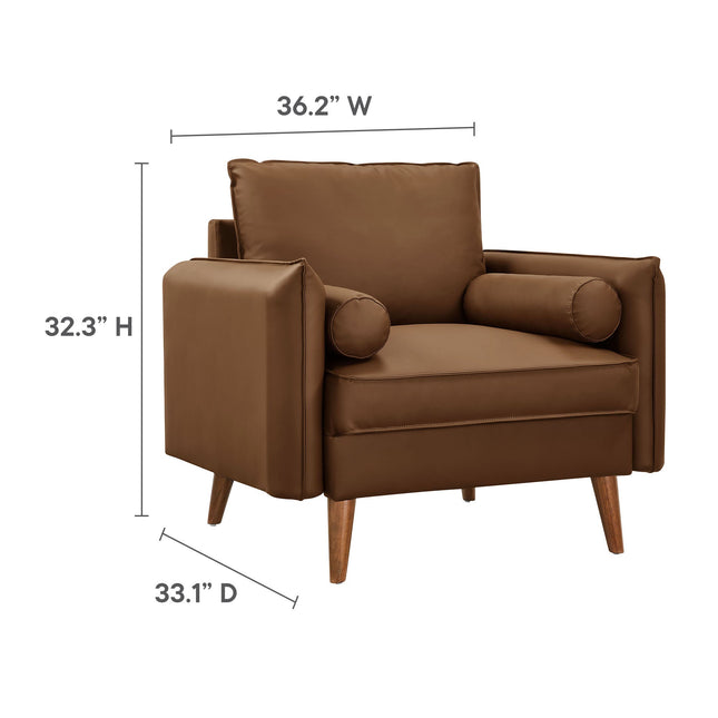Modway EEI-6973 Revive Upholstered Vegan Leather Accent Armchair Modway