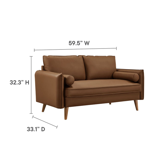 Modway EEI-6974 Revive Upholstered Vegan Leather Loveseat Modway