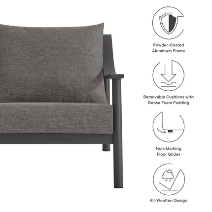 Modway EEI-6976 Terrace Outdoor Patio Aluminum Accent Armchair - Plaza Home Decor