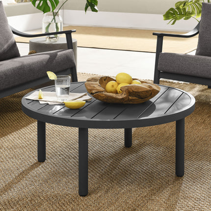 Modway EEI-6978 Terrace 35" Outdoor Patio Aluminum Round Coffee Table - Plaza Home Decor
