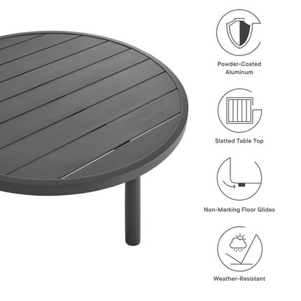 Modway EEI-6978 Terrace 35" Outdoor Patio Aluminum Round Coffee Table - Plaza Home Decor