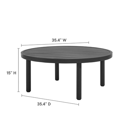 Modway EEI-6978 Terrace 35" Outdoor Patio Aluminum Round Coffee Table - Plaza Home Decor