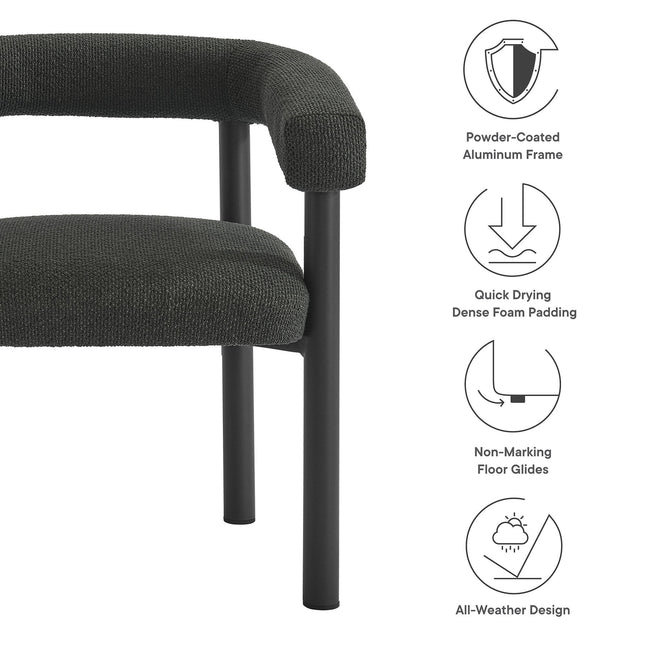 Modway EEI-6979 Nautica Outdoor Patio Aluminum Dining Armchairs Set of 2 Modway