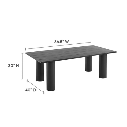 Modway EEI-7062 Nautica 7-Piece Rectangular Outdoor Patio Aluminum Dining Table and Chairs Set Modway