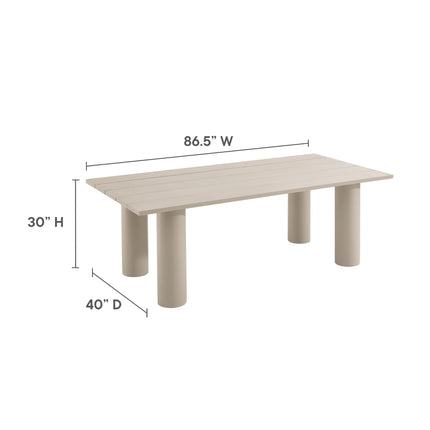 Modway EEI-6980 Nautica Outdoor Patio 87" Rectangular Aluminum Dining Table Modway