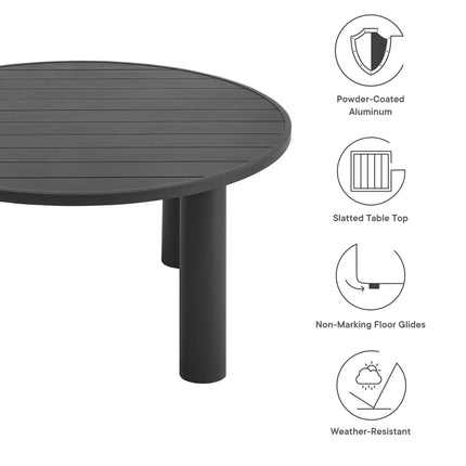 Modway EEI-6981 Nautica Outdoor Patio 60" Round Aluminum Dining Table Modway