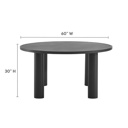 Modway EEI-7063 Nautica 5-Piece Round Outdoor Patio Aluminum Dining Table and Chairs Set Modway