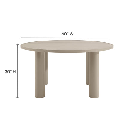 Modway EEI-7063 Nautica 5-Piece Round Outdoor Patio Aluminum Dining Table and Chairs Set Modway