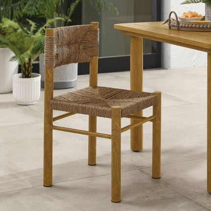 Modway EEI-6982 Parkland Outdoor Patio Rattan and Aluminum Dining Side Chairs Set of 2 Modway