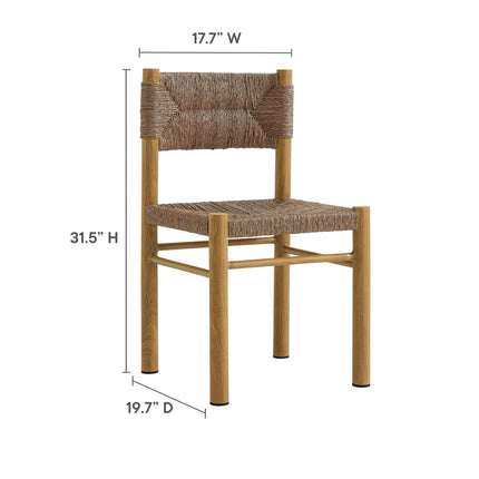 Modway EEI-6982 Parkland Outdoor Patio Rattan and Aluminum Dining Side Chairs Set of 2 Modway