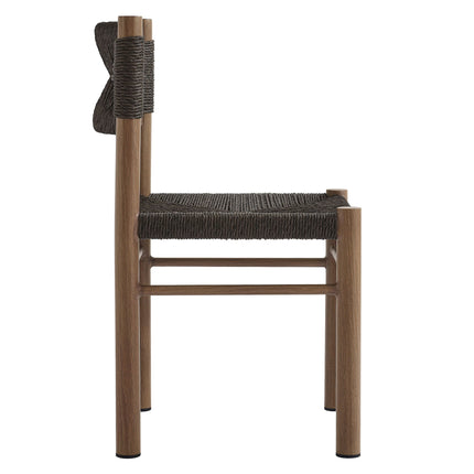 Modway EEI-6982 Parkland Outdoor Patio Rattan and Aluminum Dining Side Chairs Set of 2 Modway