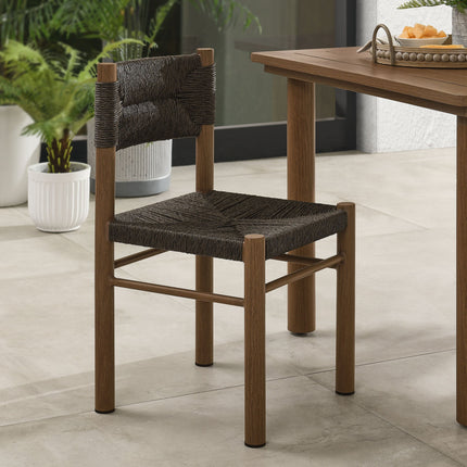 Modway EEI-6982 Parkland Outdoor Patio Rattan and Aluminum Dining Side Chairs Set of 2 Modway