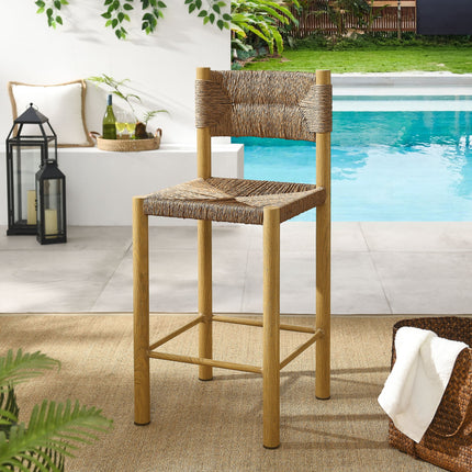 Modway EEI-6983 Parkland Outdoor Patio Rattan and Aluminum Counter Stools Set of 2 Modway