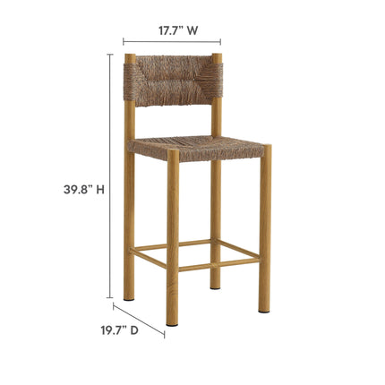 Modway EEI-6983 Parkland Outdoor Patio Rattan and Aluminum Counter Stools Set of 2 Modway
