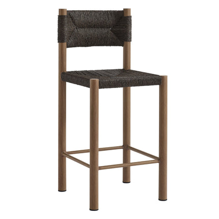 Modway EEI-6983 Parkland Outdoor Patio Rattan and Aluminum Counter Stools Set of 2 Modway