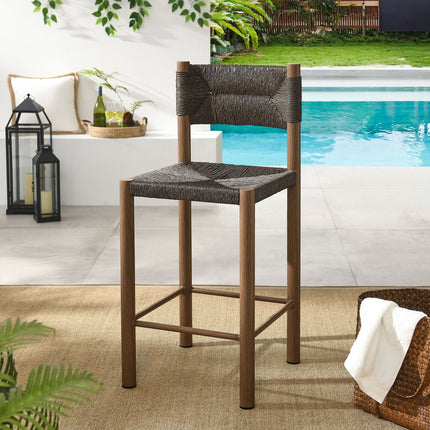 Modway EEI-6983 Parkland Outdoor Patio Rattan and Aluminum Counter Stools Set of 2 Modway
