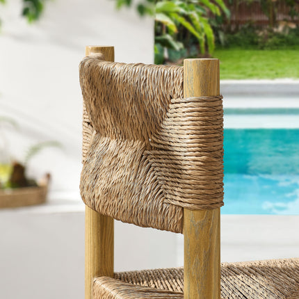 Modway EEI-6984 Parkland Outdoor Patio Rattan and Aluminum Bar Stools Set of 2 Modway