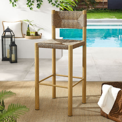 Modway EEI-6984 Parkland Outdoor Patio Rattan and Aluminum Bar Stools Set of 2 Modway
