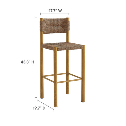 Modway EEI-6984 Parkland Outdoor Patio Rattan and Aluminum Bar Stools Set of 2 Modway