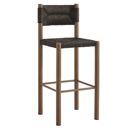 Modway EEI-6984 Parkland Outdoor Patio Rattan and Aluminum Bar Stools Set of 2 Modway