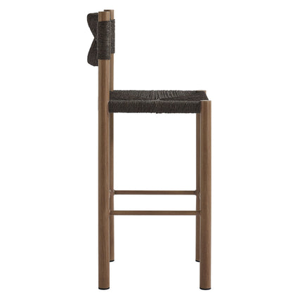 Modway EEI-6984 Parkland Outdoor Patio Rattan and Aluminum Bar Stools Set of 2 Modway