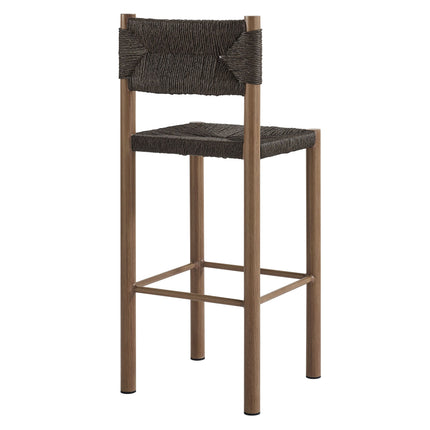 Modway EEI-6984 Parkland Outdoor Patio Rattan and Aluminum Bar Stools Set of 2 Modway